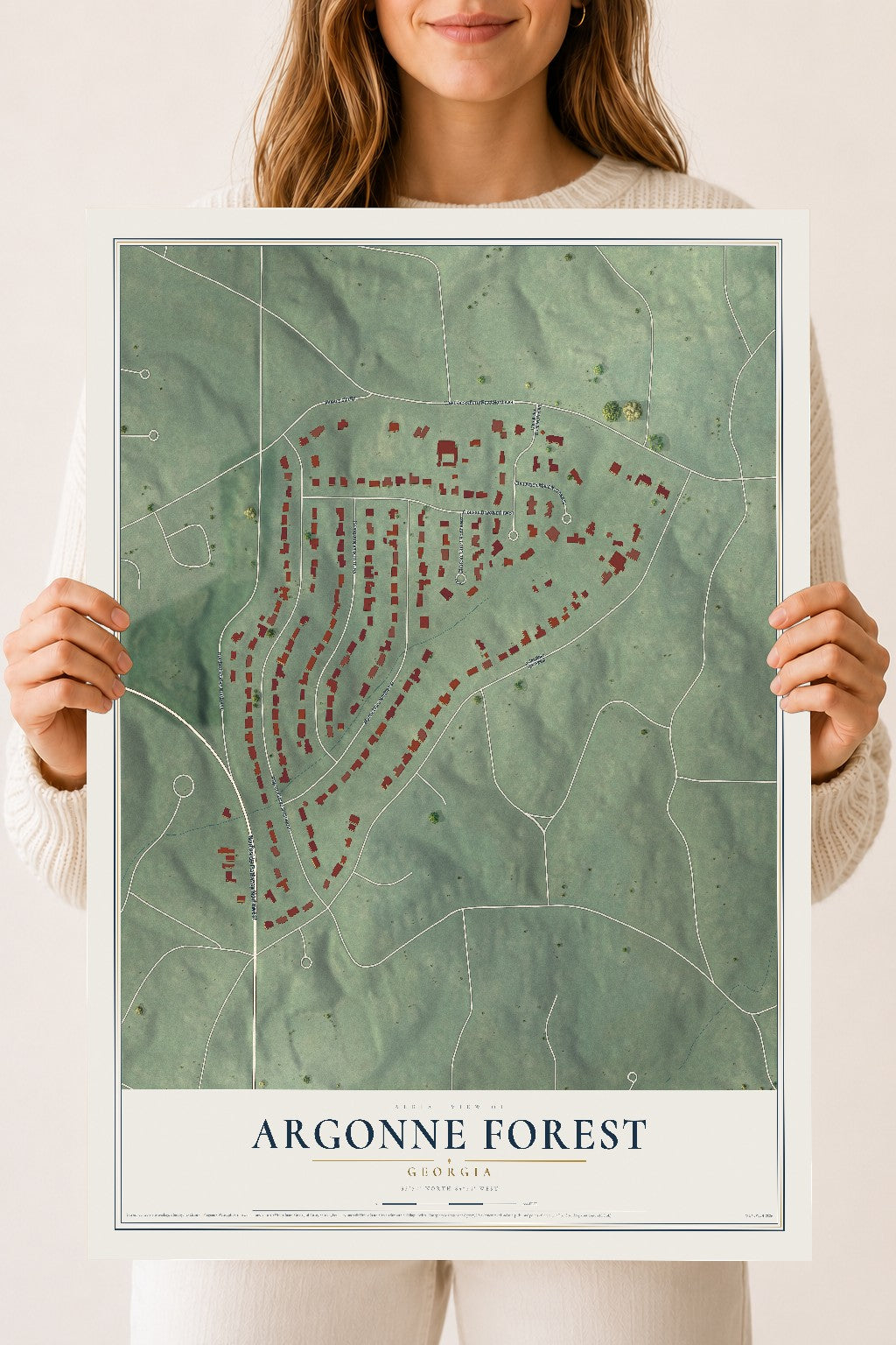 Argonne Forest, Georgia map print, 18" x 24" Archival Matte Print mockup
