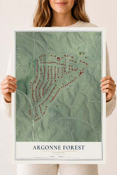 Argonne Forest, Georgia map print, 18" x 24" Archival Matte Print mockup