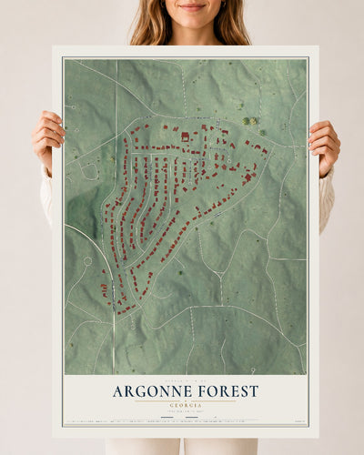 Argonne Forest, Georgia map print, 24" x 36" Archival Matte Print mockup