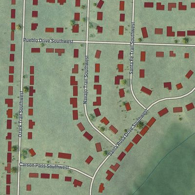 Close-up 1 of the Arlington Estates, Georgia map artwork