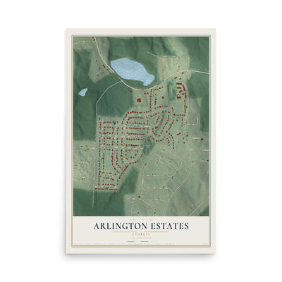 Arlington Estates, Georgia map print, 12" x 18" Archival Matte Print mockup