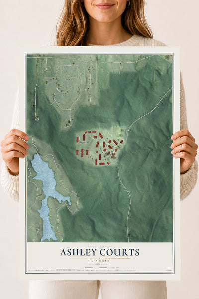 Ashley Courts, Georgia map print, 18" x 24" Archival Matte Print mockup