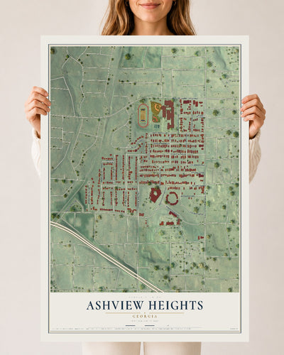 Ashview Heights, Georgia map print, 24" x 36" Archival Matte Print mockup