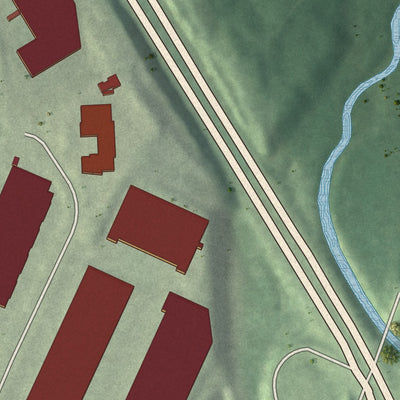 Close-up 1 of the Atlanta Industrial Park, Georgia map artwork