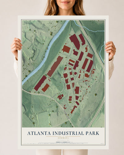 Atlanta Industrial Park, Georgia map print, 24" x 36" Archival Matte Print mockup