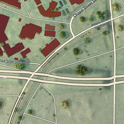 Close-up 2 of the Atlanta University Center, Georgia map artwork