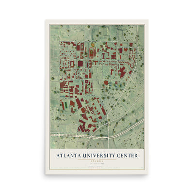 Atlanta University Center, Georgia map print, 12" x 18" Archival Matte Print mockup