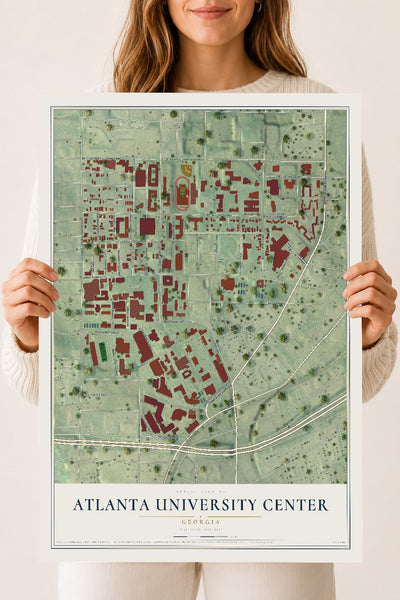 Atlanta University Center, Georgia map print, 18" x 24" Archival Matte Print mockup