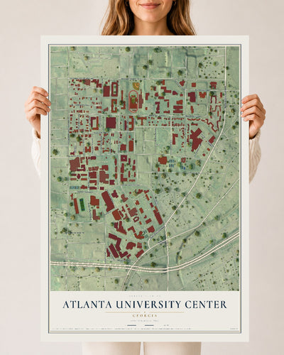 Atlanta University Center, Georgia map print, 24" x 36" Archival Matte Print mockup