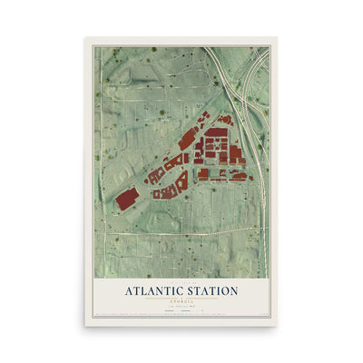 Atlantic Station, Georgia map print, 12" x 18" Archival Matte Print mockup