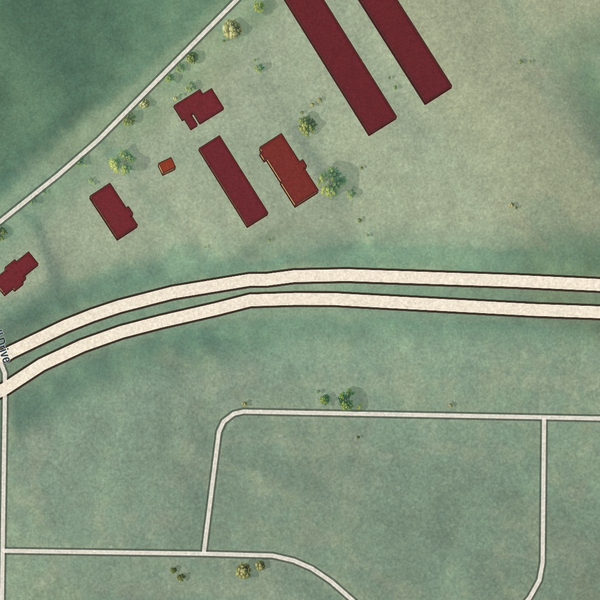 Close-up 1 of the Baker Hills at Campbellton, Georgia map artwork
