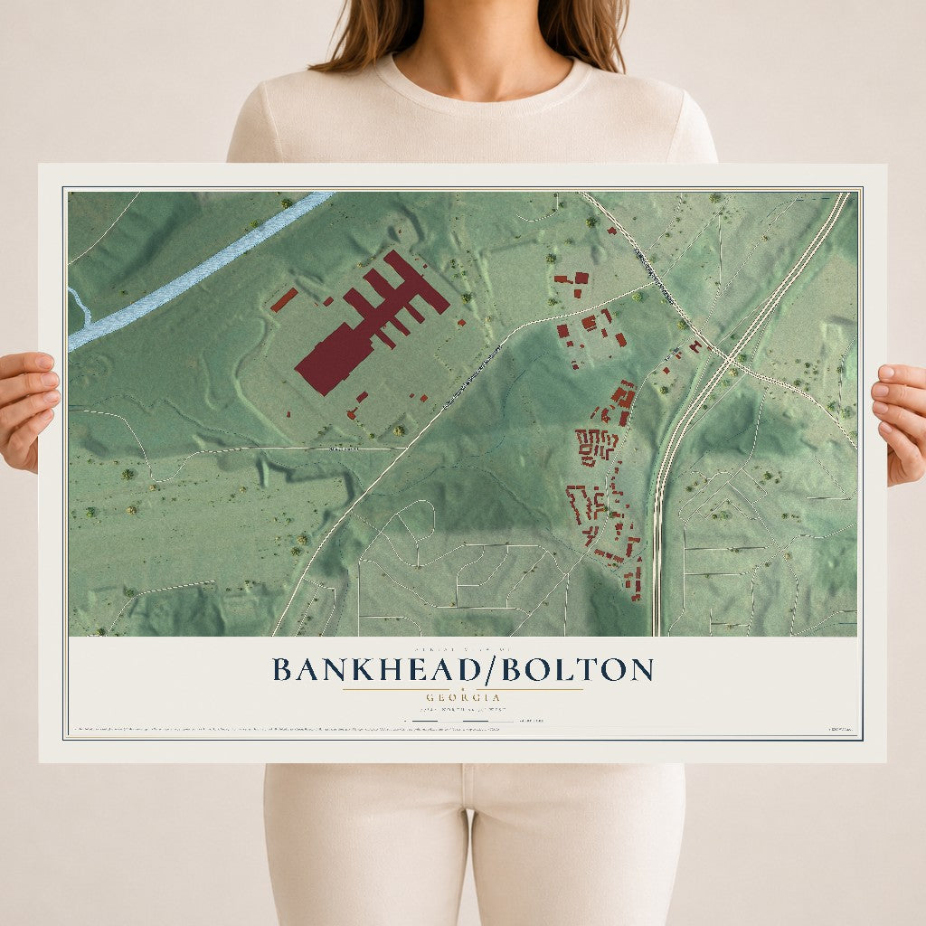 Bankhead-Bolton, Georgia map print, 18" x 24" Archival Matte Print mockup