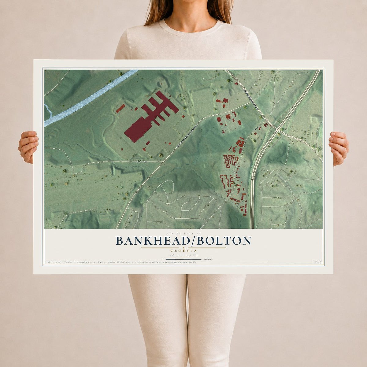 Bankhead-Bolton, Georgia map print, 24" x 36" Archival Matte Print mockup