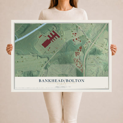 Bankhead-Bolton, Georgia map print, 24" x 36" Archival Matte Print mockup