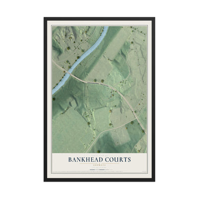 Bankhead Courts, Georgia map print, 12" x 18" W/ Black Ayous Wood Frame mockup