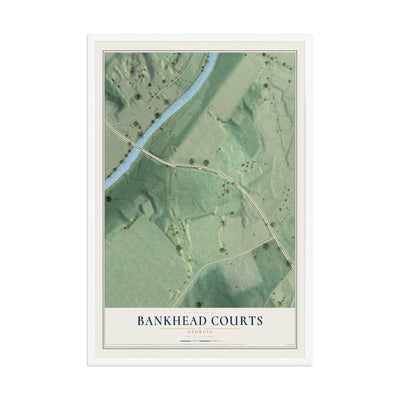 Bankhead Courts, Georgia map print, 12" x 18" W/ White Ayous Wood Frame mockup