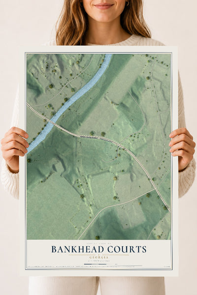 Bankhead Courts, Georgia map print, 18" x 24" Archival Matte Print mockup