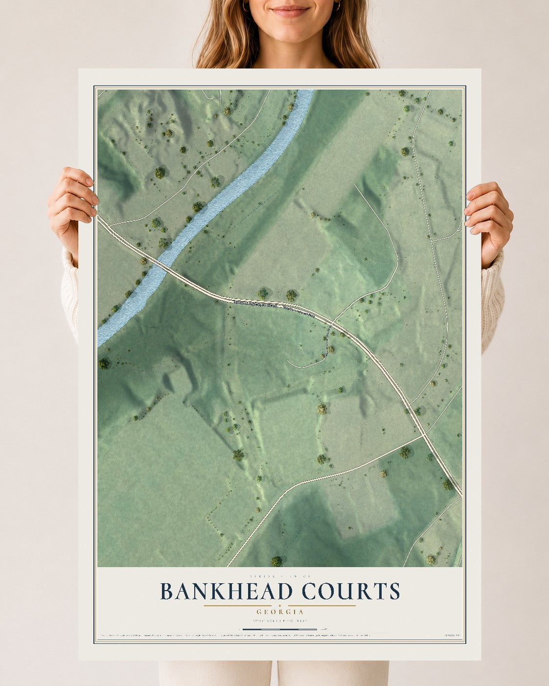 Bankhead Courts, Georgia map print, 24" x 36" Archival Matte Print mockup