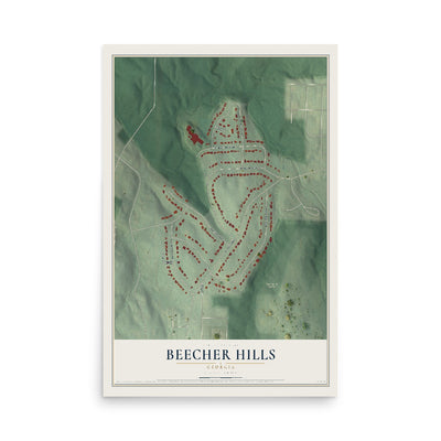 Beecher Hills, Georgia map print, 12" x 18" Archival Matte Print mockup