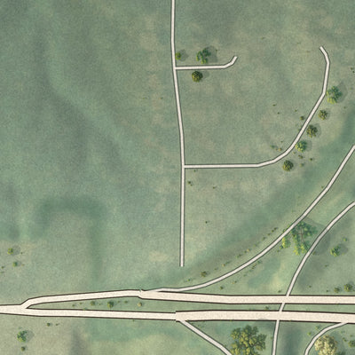 Close-up 1 of the Ben Hill Acres, Georgia map artwork