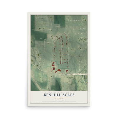 Ben Hill Acres, Georgia map print, 12" x 18" Archival Matte Print mockup