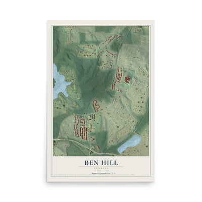 Ben Hill, Georgia map print, 12" x 18" Archival Matte Print mockup