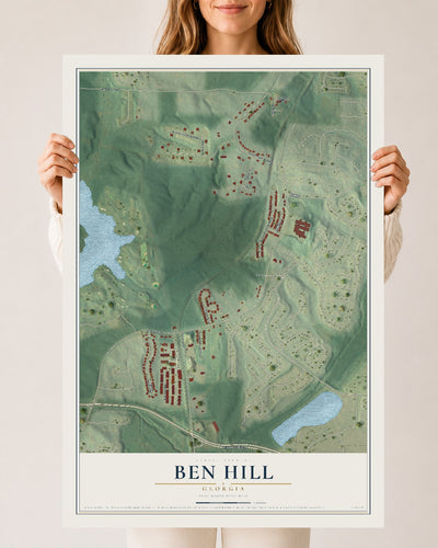 Ben Hill, Georgia map print, 24" x 36" Archival Matte Print mockup