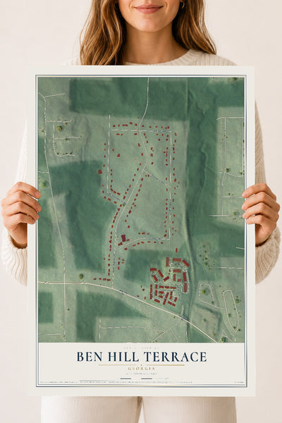 Ben Hill Terrace, Georgia map print, 18" x 24" Archival Matte Print mockup