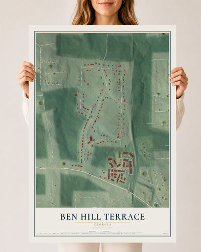 Ben Hill Terrace, Georgia map print, 24" x 36" Archival Matte Print mockup