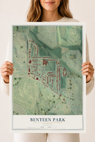 Benteen Park, Georgia map print, 18" x 24" Archival Matte Print mockup
