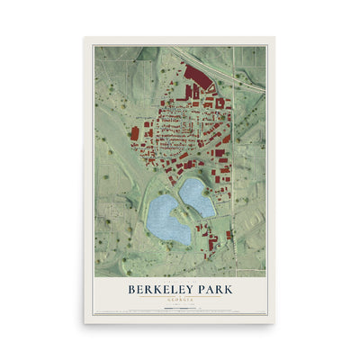 Berkeley Park, Georgia map print, 12" x 18" Archival Matte Print mockup