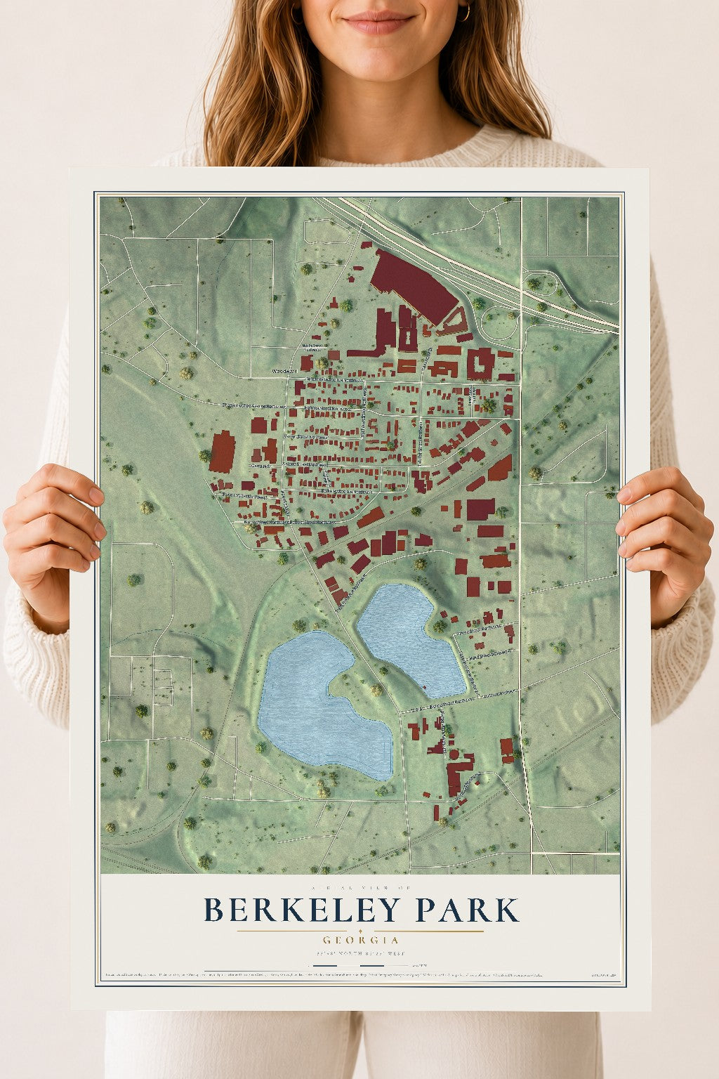 Berkeley Park, Georgia map print, 18" x 24" Archival Matte Print mockup