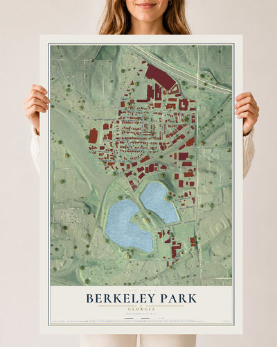 Berkeley Park, Georgia map print, 24" x 36" Archival Matte Print mockup