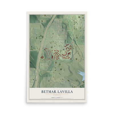 Betmar LaVilla, Georgia map print, 12" x 18" Archival Matte Print mockup