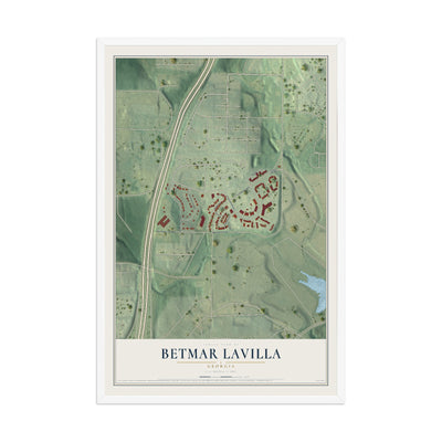 Betmar LaVilla, Georgia map print, 12" x 18" W/ White Ayous Wood Frame mockup