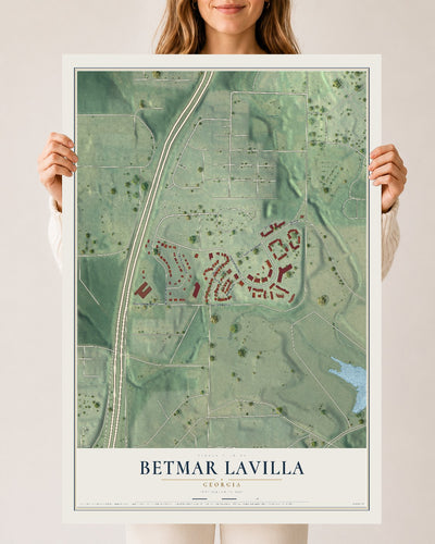 Betmar LaVilla, Georgia map print, 24" x 36" Archival Matte Print mockup