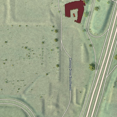 Close-up 1 of the Blair Villa-Poole Creek, Georgia map artwork