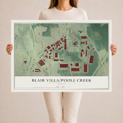 Blair Villa-Poole Creek, Georgia map print, 24" x 36" Archival Matte Print mockup