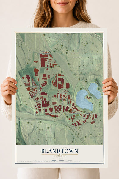 Blandtown, Georgia map print, 18" x 24" Archival Matte Print mockup