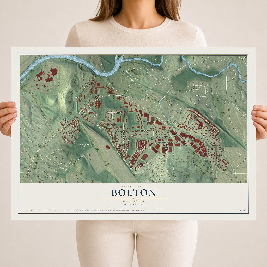 Bolton, Georgia map print, 18" x 24" Archival Matte Print mockup