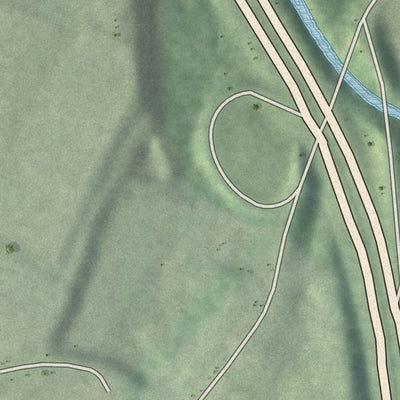 Close-up 2 of the Bolton Hills, Georgia map artwork
