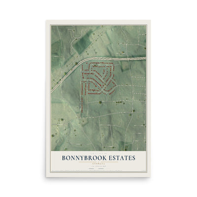Bonnybrook Estates, Georgia map print, 12" x 18" Archival Matte Print mockup