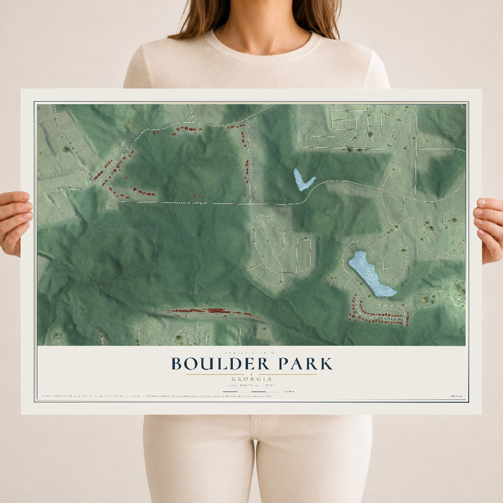 Boulder Park, Georgia map print, 18" x 24" Archival Matte Print mockup