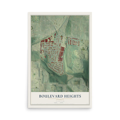 Boulevard Heights, Georgia map print, 12" x 18" Archival Matte Print mockup