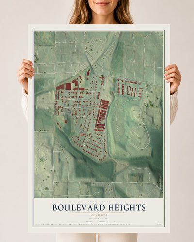 Boulevard Heights, Georgia map print, 24" x 36" Archival Matte Print mockup