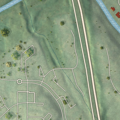 Close-up 1 of the Brandon, Georgia map artwork
