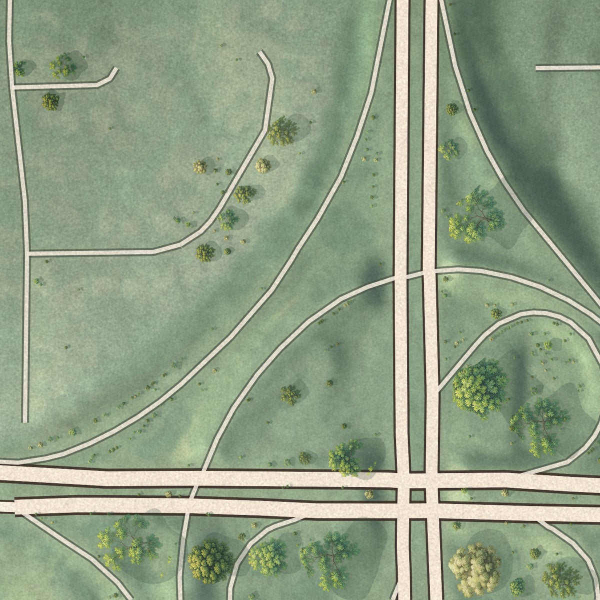 Close-up 1 of the Briar Glen, Georgia map artwork