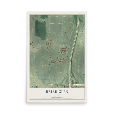 Briar Glen, Georgia map print, 12" x 18" Archival Matte Print mockup