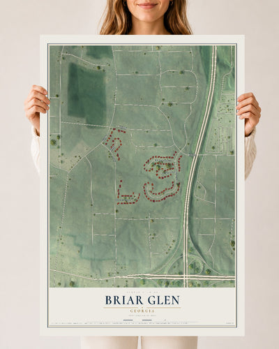 Briar Glen, Georgia map print, 24" x 36" Archival Matte Print mockup