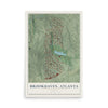 Brookhaven, Atlanta, Georgia map print, 12" x 18" Archival Matte Print mockup